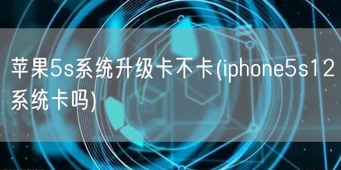 苹果5s系统升级卡不卡(iphone5s12系统卡吗)