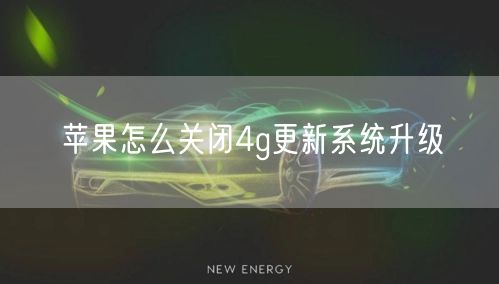 苹果怎么关闭4g更新系统升级