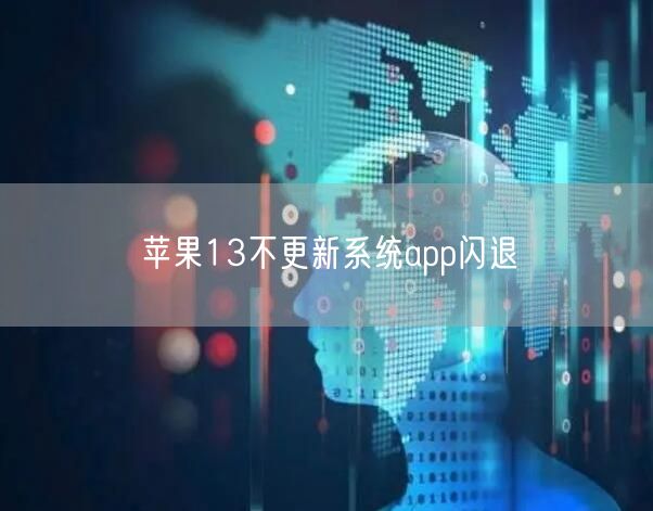 苹果13不更新系统app闪退