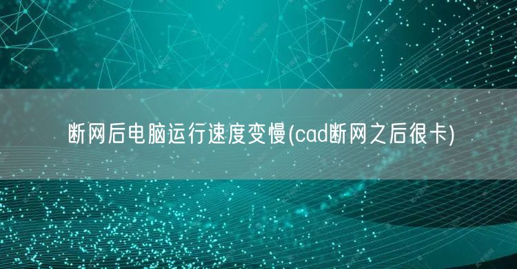 断网后电脑运行速度变慢(cad断网之后很卡)